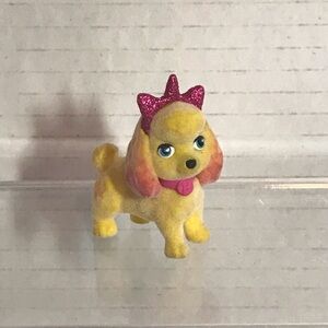 Mattel Barbie Glam Puppy Flocked Yellow and Pink Dog Figure